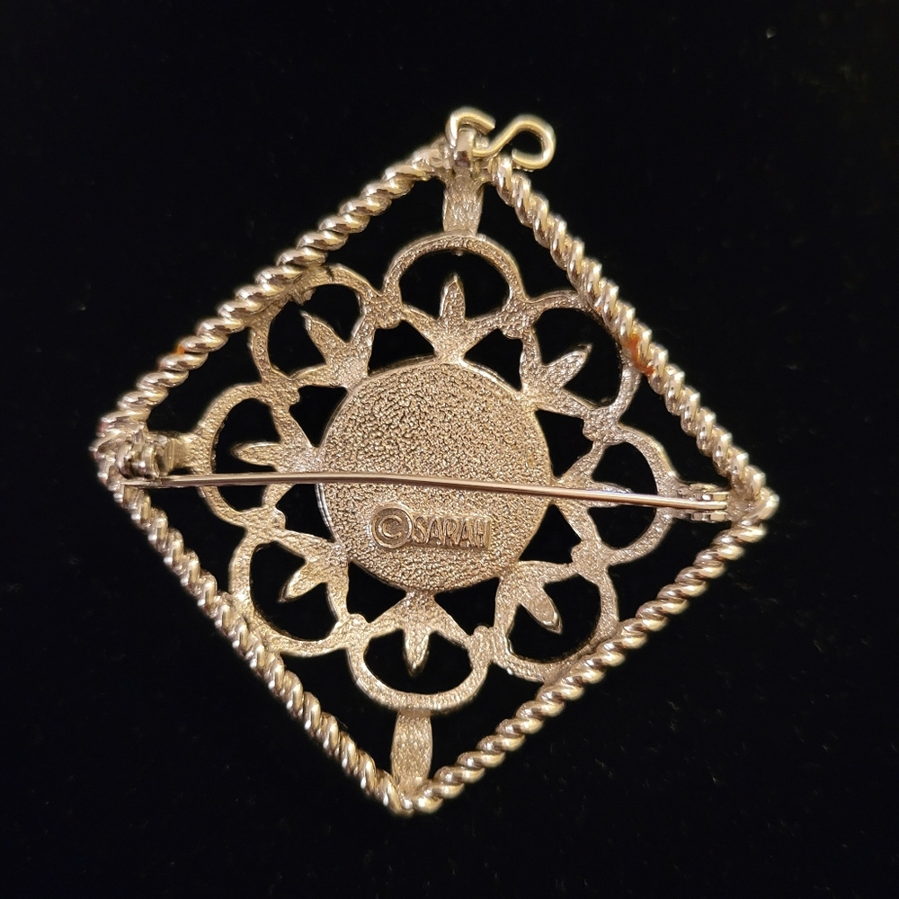 Vintage 70's Sarah Coventry Inca Fire Brooch/Pendant - Picture 2 of 2